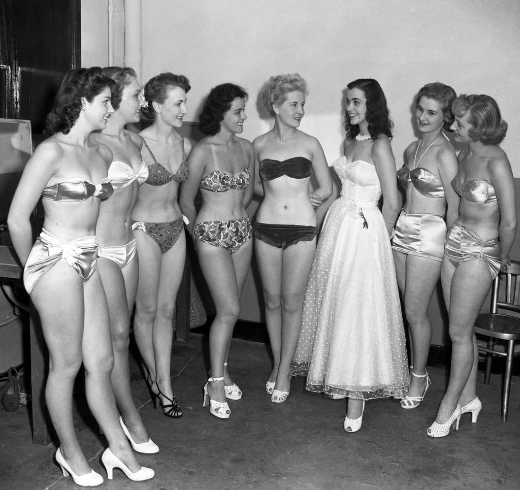 A Miss World világverseny nyolc legszebb nője 1951-ben (Fotó: Getty Images)
