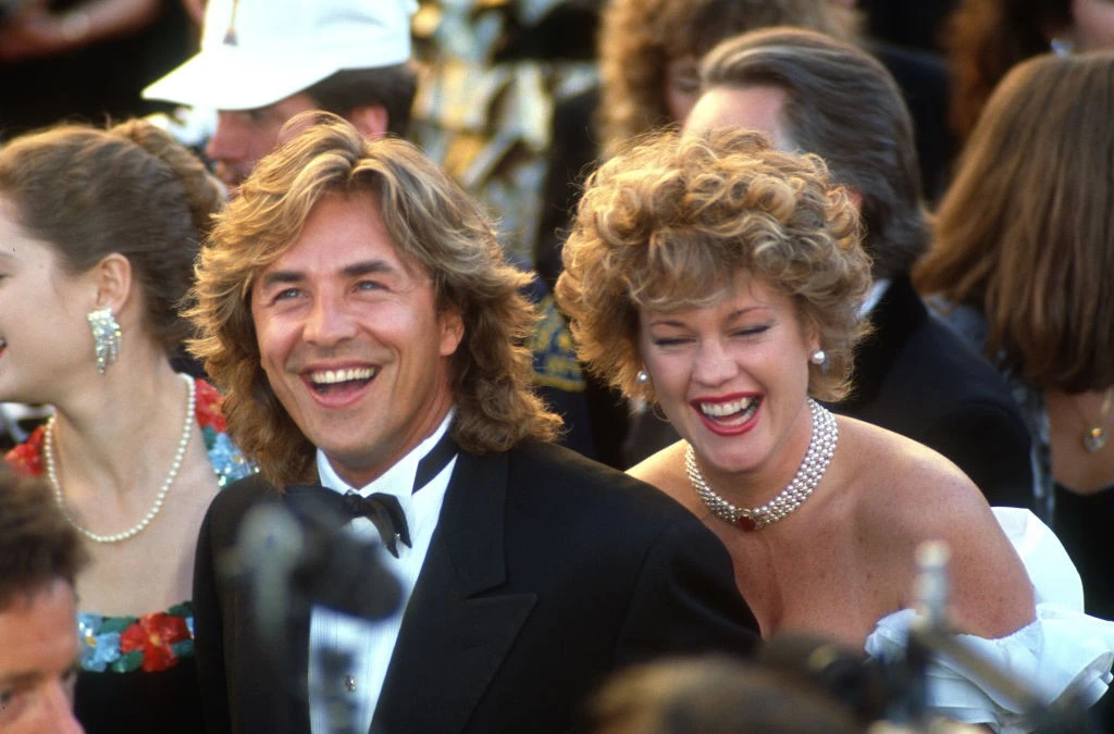 Don Johnson és Melanie Griffith a második esküvőjük évében, 1989-ben