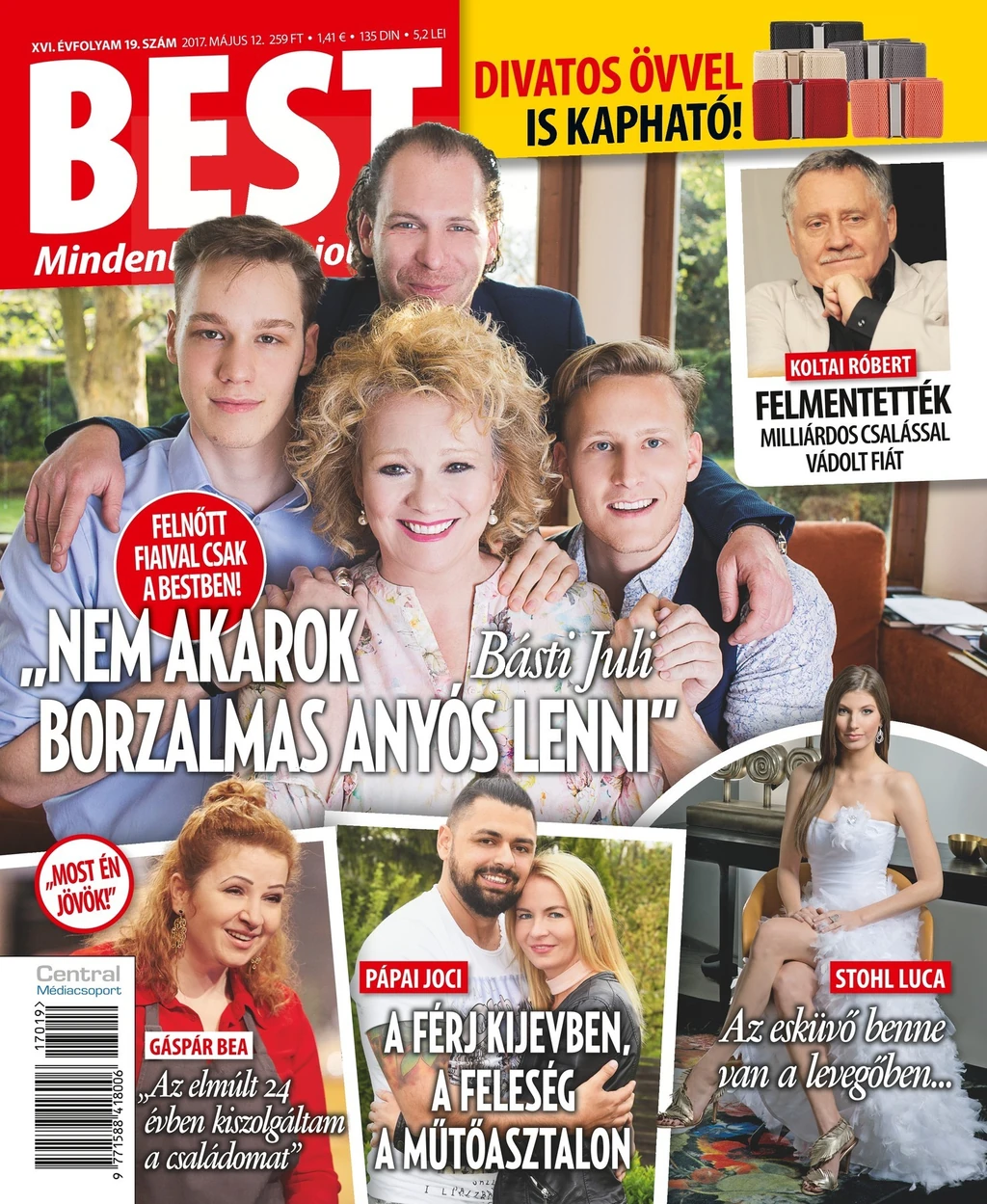 Básti Lajos unokái a Best magazin címlapján 2017-ben