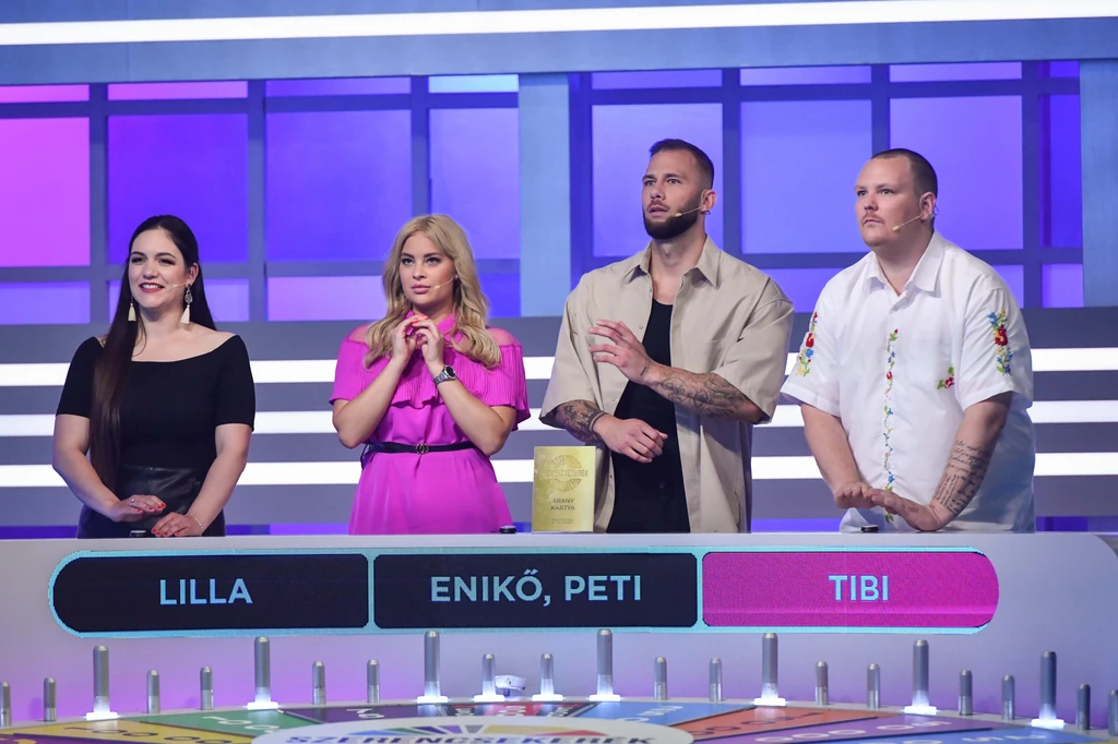 Horváth Enikő és Kriston Péter a Szerencsekerékben (Fotó: TV2)